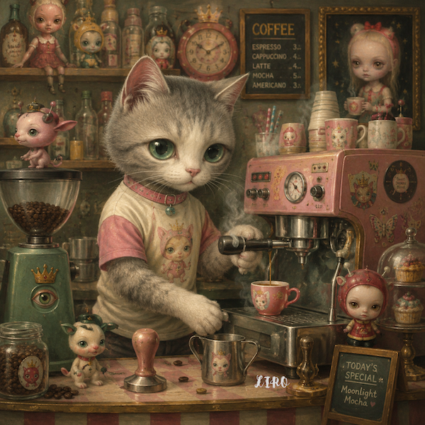 liro_space's tweet photo. 🐱☕️ Cat Varister

#MindScapeRealism #MindScapeCoaching #ChatGPTImagines2.0 https://t.co/X14rdfmtuJ