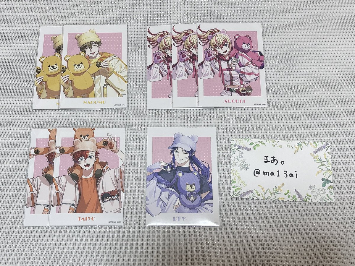ma13ai's tweet photo. 【交換】
VS AMBIVALENZ ビバレン
ナムコ namco
チェキ風カード

(譲)なごむ2 アグリ3 たいよう2 レイ1

(求)イッセイ じんたろう さくや シオン クック ＞ レオン

郵送交換希望。
コンプリート目的のため、お時間をいただく場合がございます。
よろしくお願いいたします。 https://t.co/w5Ae5eMybE