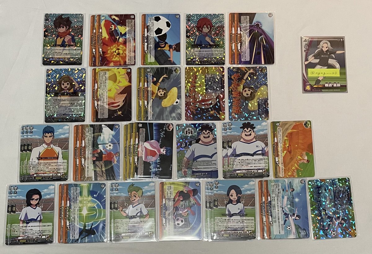 mgmg__x0's tweet photo. イナズマイレブン イナイレ ヴァンガード 虚影襲雷 交換 買取

求：EXCムラクモトラップ＞EXC弁天九郎丸＞＞IZR
譲：画像1〜8全て＞〜50円+送料

郵送のみ。1000円以下はPayPay、それ以上は銀行振込
EXCムラクモトラップ含む場合のみ、買取しております。IZRはあまり求めていない為買取要検討 https://t.co/GbMNyzcbrr