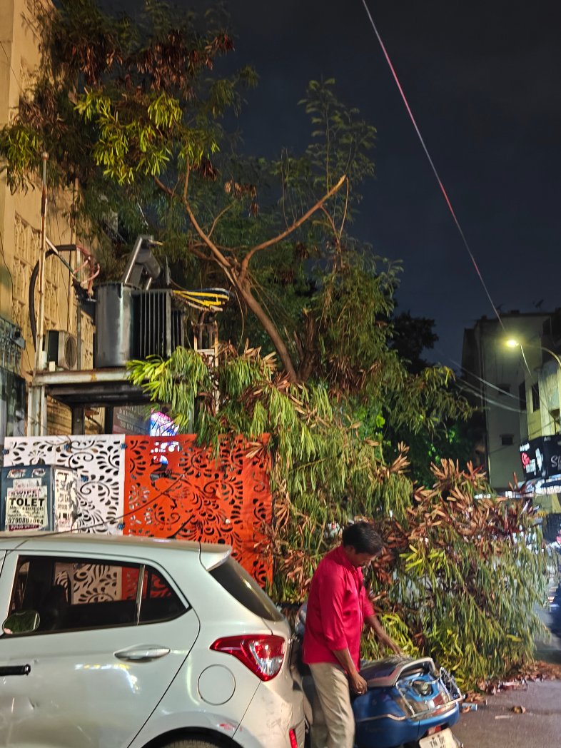 ebtweets22's tweet photo. Hi @chennaicorp ,
This tree branches are fallen on the transformer and blocking the road to postal colony 4th Street on opposite to DA Cafe in West Mambalam.Please do the needful. https://t.co/eUt6ECOPKT