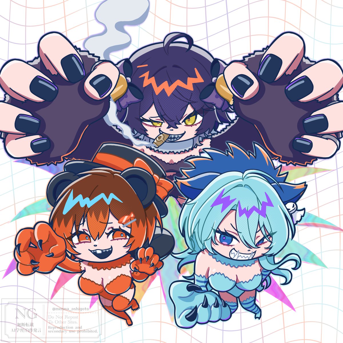 menma_oshigoto's tweet photo. 三獣奏かっこよすぎた！！！
#あいえるえるえむ絵ー #しゃけみっち  #渚はシャケて https://t.co/mfwd8De8Hj