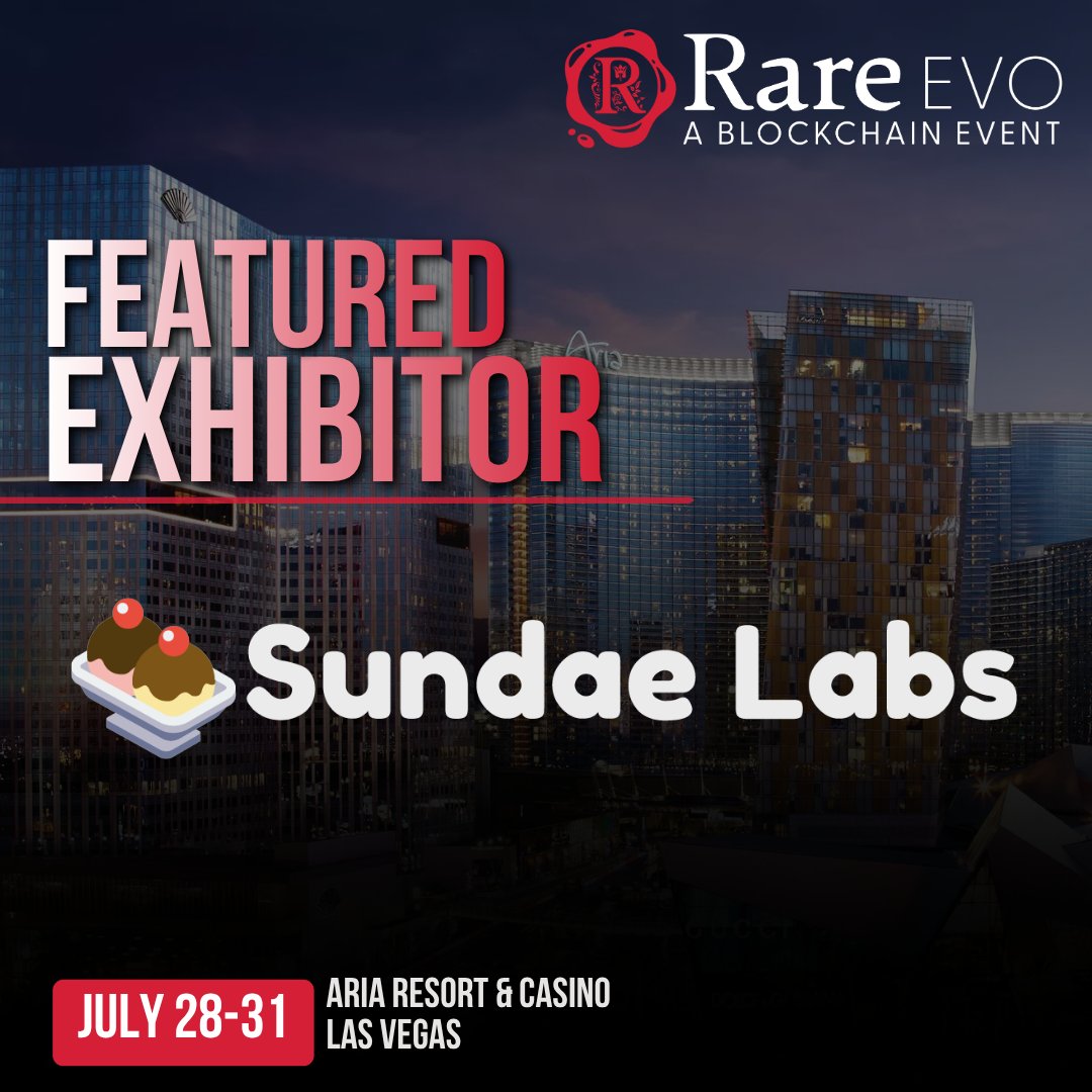 SundaeSwap's tweet photo. We'll be joining @RareEvo 2026 as a Featured Exhibitor next month in Las Vegas!

We'll be hitting it pretty hard, showing off what we've been cooking up the last few months. It will not disappoint!

Visit https://t.co/YX9KFHPK03 for a complimentary ticket https://t.co/xAUcfpAMu0