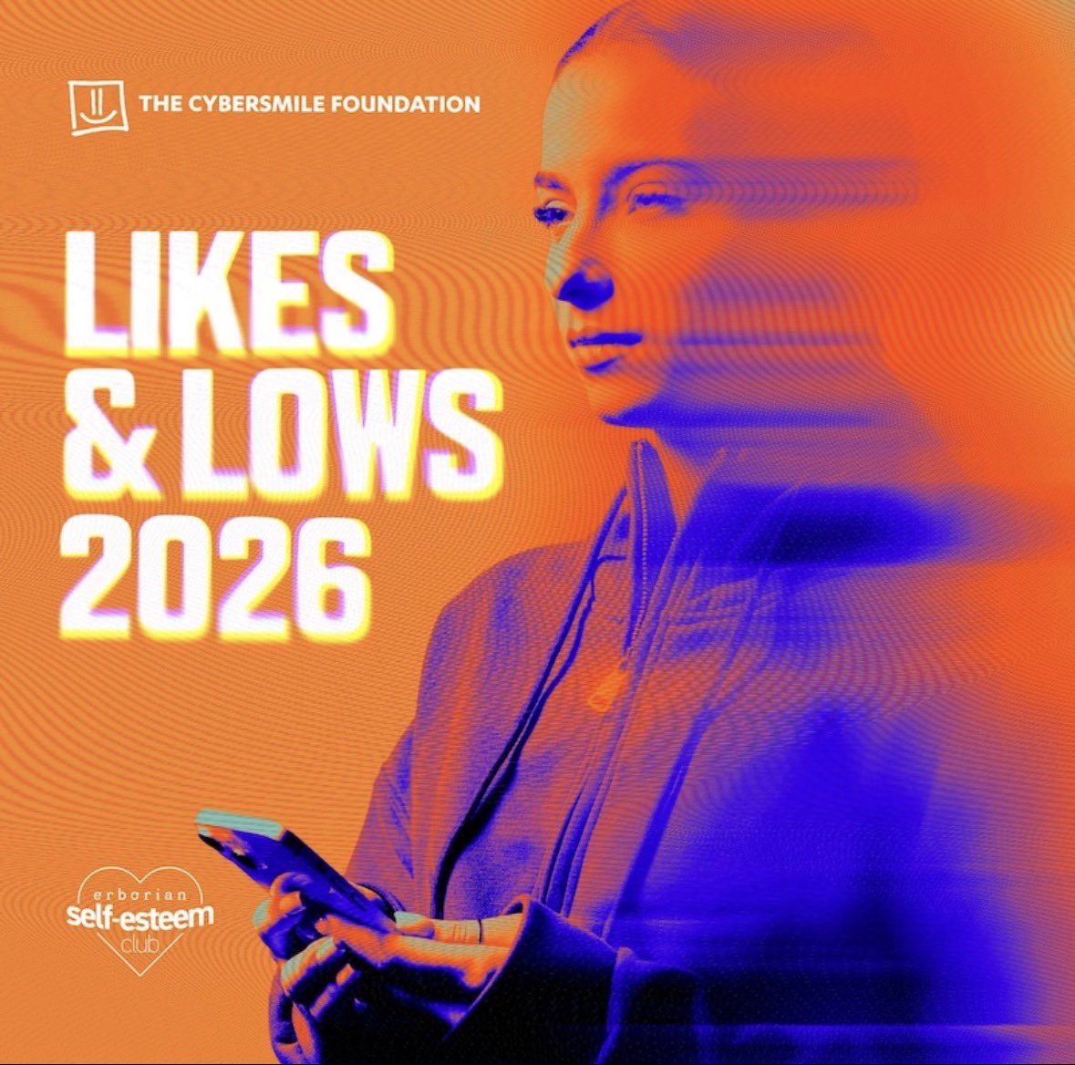 CybersmileHQ's tweet photo. 69% of people say their opinion of themselves depends on what others think.

In a world driven by likes, comments, and comparison, that number should make us stop and think.

Today we're launching our Likes and Lows 2026 report with Erborian—new research exploring the relationship between online experiences and self-esteem.

Link in comment below. 👇