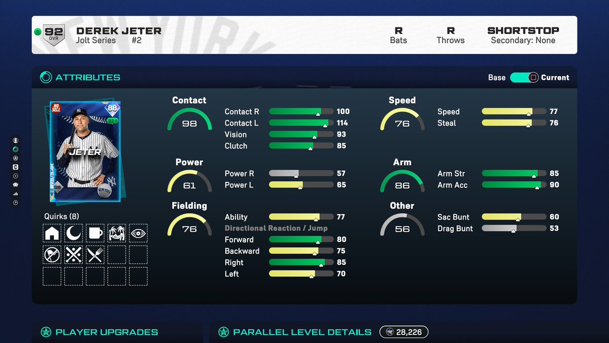 FendlerTweets's tweet photo. Can’t play this sick ass Jeter card on my Yankees theme team because he’s the 88 Captain. Got the same problem with 94 Petite.

Why is this a thing @MLBTheShow? Let us use their top cards as TT Captains! https://t.co/2kaRkdDYzK