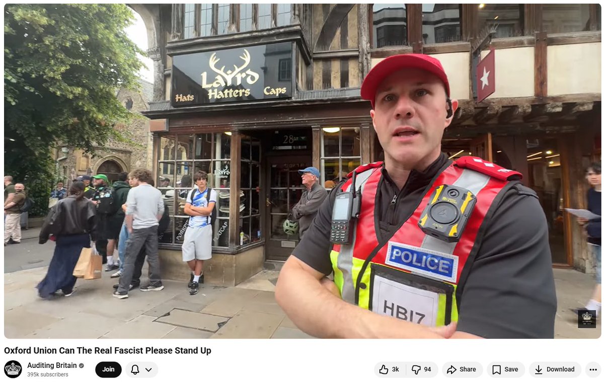 Slo_0th's tweet photo. @ThamesVP This cop is an absolute joke and the embodiment of two-tier policing...doing mental gymnastic and pretending he doesn't hear the questions to avoid having to justify his lack of actions

But I suppose he's perfect for woke Oxford Police right ? https://t.co/WqO2QB1GQW
