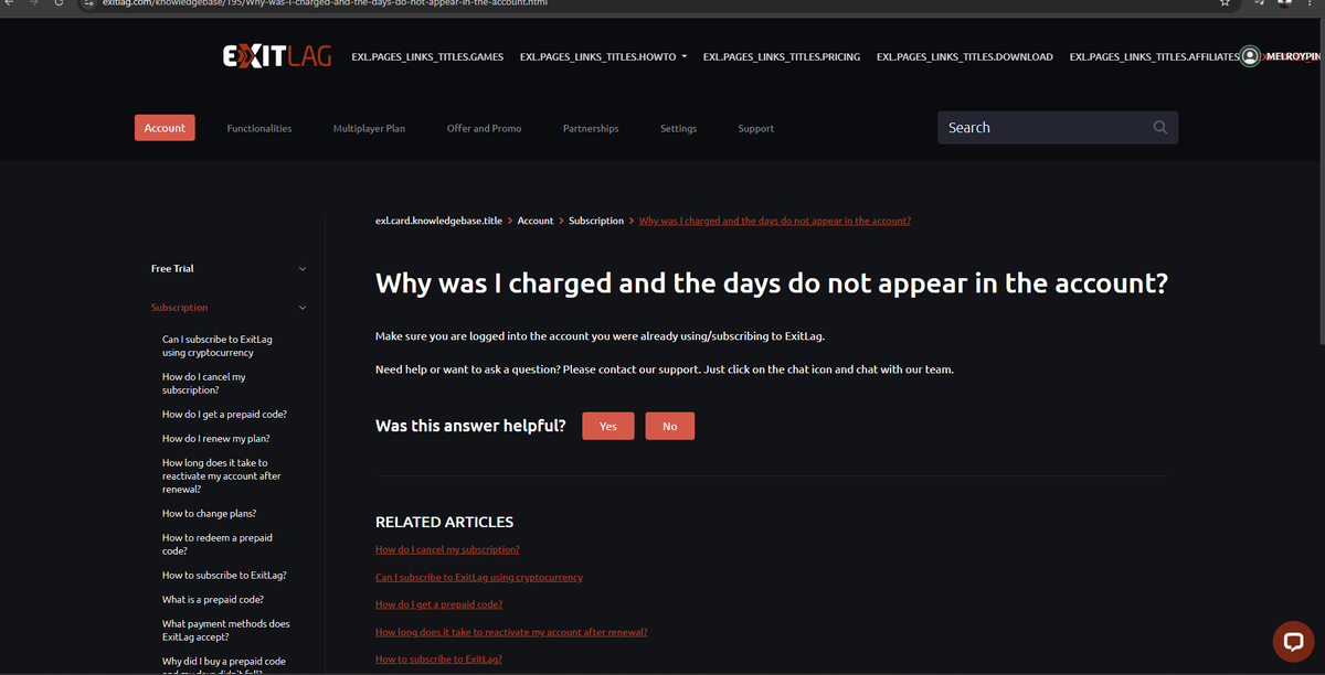 RoY_CS_'s tweet photo. @ExitLag you website is having some issue. i made payment and not able to access subscription please help me ASAP [ticket #ABP-927143] https://t.co/BedykL9E6E