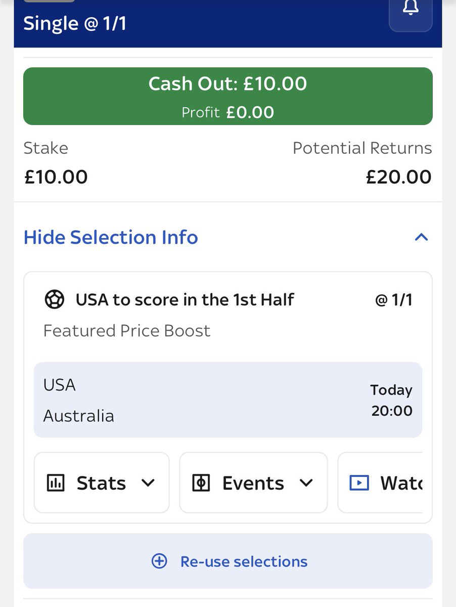 Pattystips's tweet photo. 🇺🇸 USA TO SCORE IN THE 1ST HALF ⚽️

Odds: 1/1 👀

USA have scored before half-time in 4 of their last 5 matches and have looked dangerous from the first whistle throughout this World Cup. 🔥 https://t.co/Mg7WMe13XW