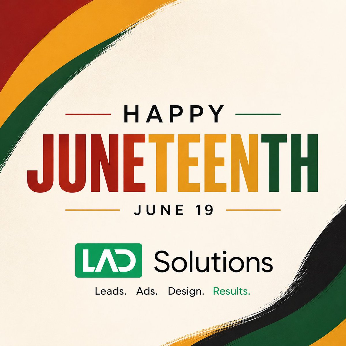 LADSolutions's tweet photo. Today we honor Juneteenth, a celebration of freedom, resilience, and progress. We recognize the significance of this day and the continued pursuit of equality and opportunity for all.

Happy Juneteenth. ❤️💛💚

#Juneteenth #FreedomDay #LADSolutions https://t.co/OkzinfALuU
