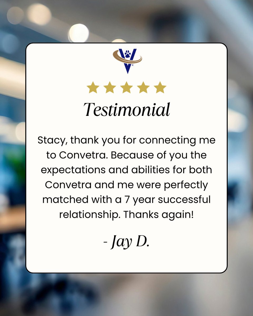 TheVETRecruiter's tweet photo. We are grateful for another 5-star review. Helping animal health and veterinary professionals succeed is what we do, and long-term success in our placements is something we take pride in.

👉 Partner with The VET Recruiter today. https://t.co/EYZ8GcndOi 

#TheVETRecruiter #Vet https://t.co/5EkbUgt3Af