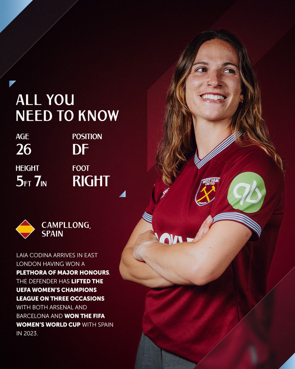 WestHamWomen's tweet photo. The lowdown on Laia ℹ️