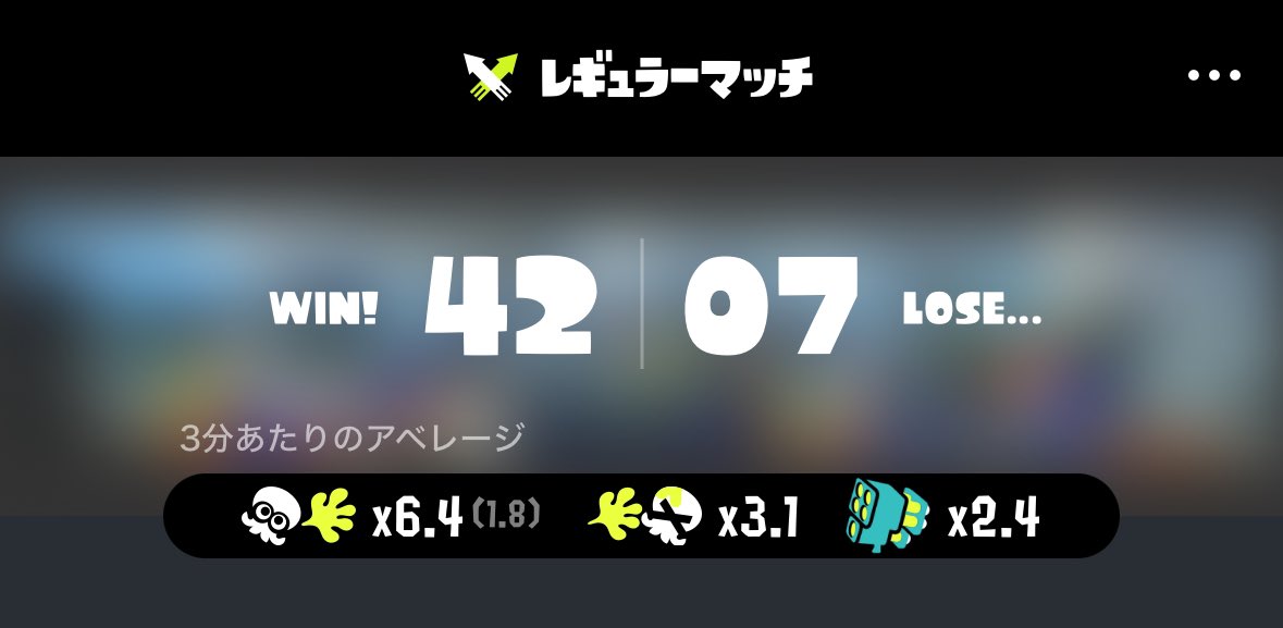 m_521's tweet photo. もう本当にこれ以上はないです 大感謝 この勝率は3つのブキで取ってるので実質チョーシ50ってことで😄 https://t.co/bCeyR6KISR