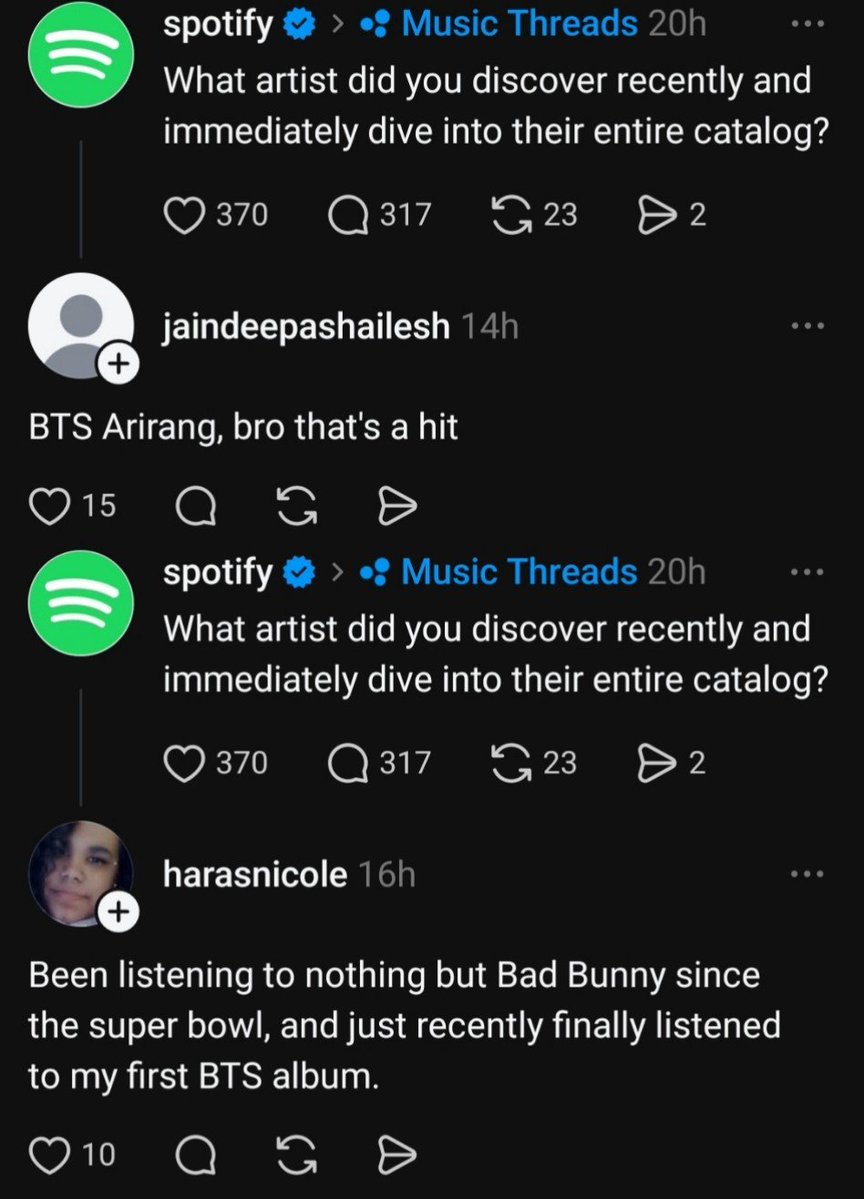 Lilith_swan_'s tweet photo. The way BTS is getting new fans , took the ss of few cuz comment section was filled with BTS 🙂🤌🏻 https://t.co/4MeuXrmtmp