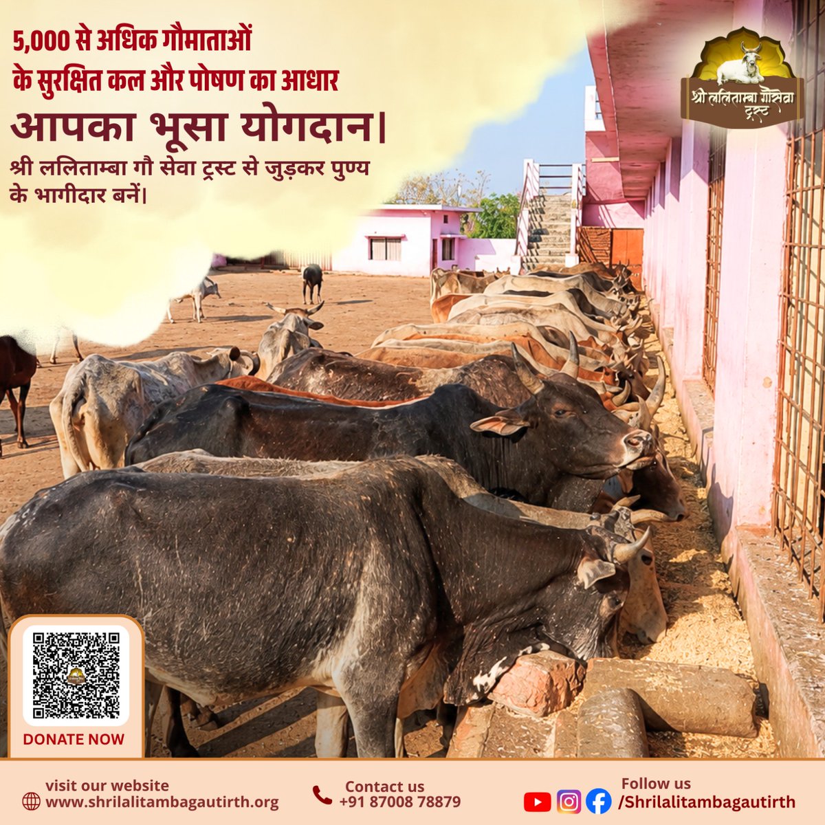 SLGautirth's tweet photo. 🐄🌾 आपका भूसा दान 5000+ गौमाताओं का सहारा बन सकता है। उनका पेट भरें, उनका जीवन संवारें। ❤️

👉 अधिक जानने के लिए पढ़ें:
https://t.co/1QVqJV9jMs

#Gaudaan #GauSeva #CowCare #DonateNow https://t.co/BuQyIyu9zR