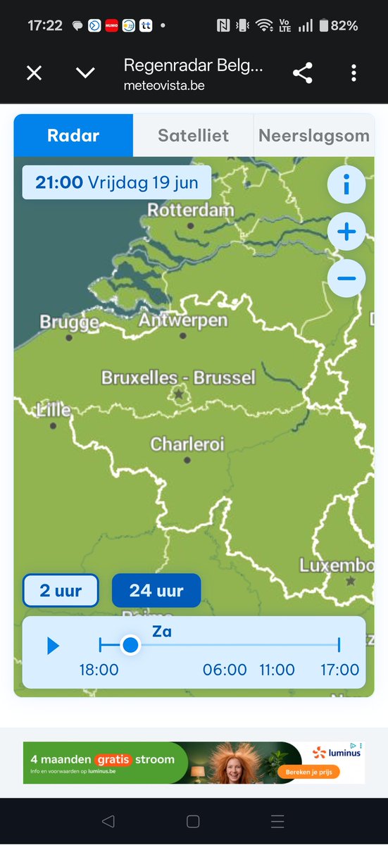 JonasSteyaert's tweet photo. @MeteovistaBe waarom zit er zoveel verschil op jullie neerslagkaarten via HLN en via website? Of niet up to date? https://t.co/q07DZhKUJn