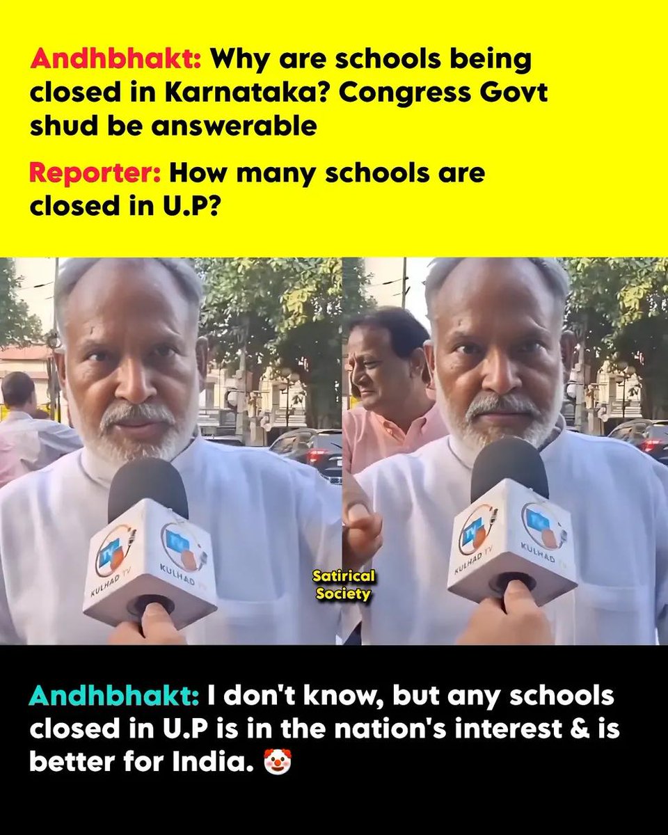 DocRGM_'s tweet photo. Gobar Brain of an Andhbhakt...

Whether it's the Congress or the BJP, closing Govt schools is a sin. It's backstabbing the nation itself - No one should defend it. https://t.co/zqKfjgi2MA