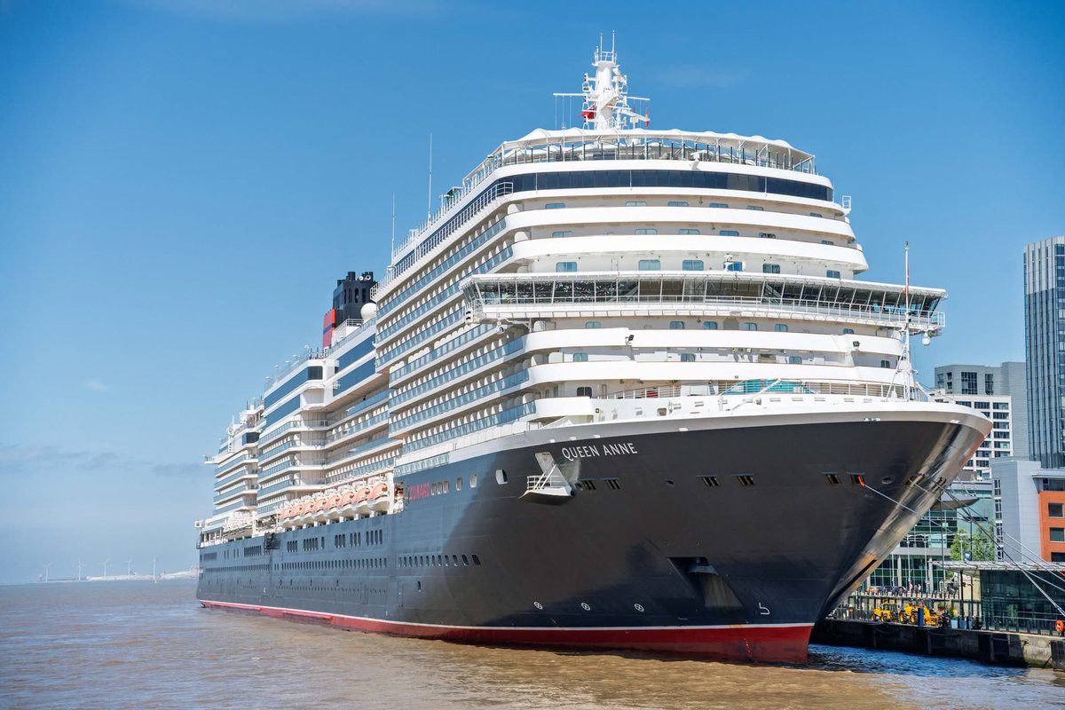 MerseyFerries's tweet photo. What a glorious day for the return of @cunardline’s Queen Anne on Wednesday. 🚢 

Did you get a chance to catch the ship during her day trip to Liverpool? 

#FerryCrossTheMersey #VisitLiverpool https://t.co/92FSs95oHj