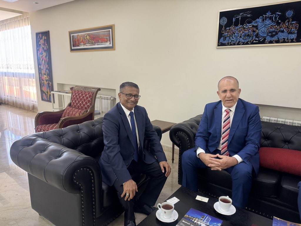 FakihConsul's tweet photo. Honored to meet H.E. Anura Withanage, the new Ambassador of Sri Lanka to Lebanon. We discussed strengthening bilateral relations and enhancing tourism cooperation between Lebanon, Sri Lanka, and the Maldives for our mutual benefit.

I was also pleased to receive an official invitation to visit Sri Lanka and participate in the Investment Conference Sri Lanka EXPO in January 2027.
#Lebanon #SriLanka #Maldives