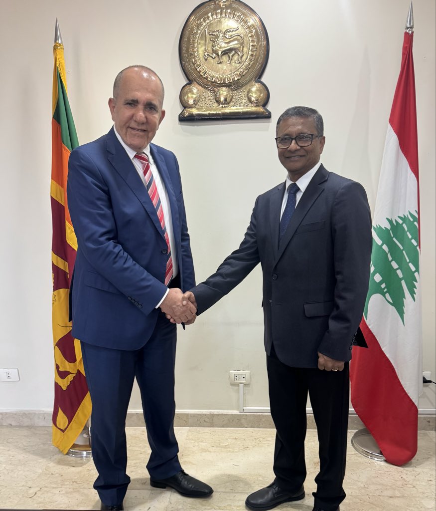 FakihConsul's tweet photo. Honored to meet H.E. Anura Withanage, the new Ambassador of Sri Lanka to Lebanon. We discussed strengthening bilateral relations and enhancing tourism cooperation between Lebanon, Sri Lanka, and the Maldives for our mutual benefit.

I was also pleased to receive an official invitation to visit Sri Lanka and participate in the Investment Conference Sri Lanka EXPO in January 2027.
#Lebanon #SriLanka #Maldives