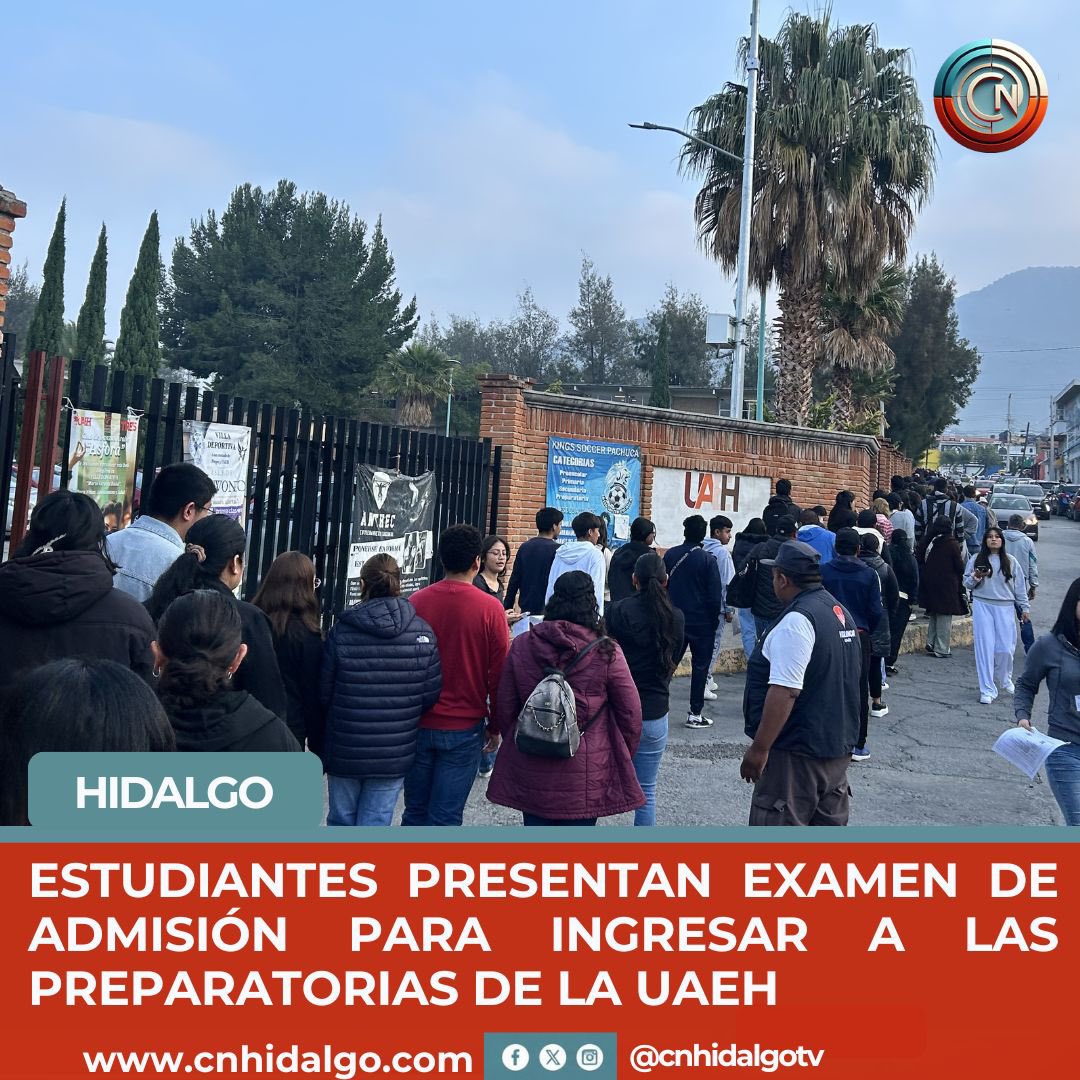 CNHidalgoTv's tweet photo. #CNHIDALGO📚 ¡Mucho éxito a todas y todos los estudiantes que hoy presentan su examen de admisión para ingresar a las preparatorias de la UAEH!

Con esfuerzo, dedicación y confianza en sus conocimientos, hoy dan un paso importante hacia su futuro académico. ¡Les deseamos el mejor de los resultados!

¡Éxito a cada aspirante!

#UAEH #ExamenDeAdmisión #Educación #Hidalgo #Estudiantes #ÉxitoAcadémico