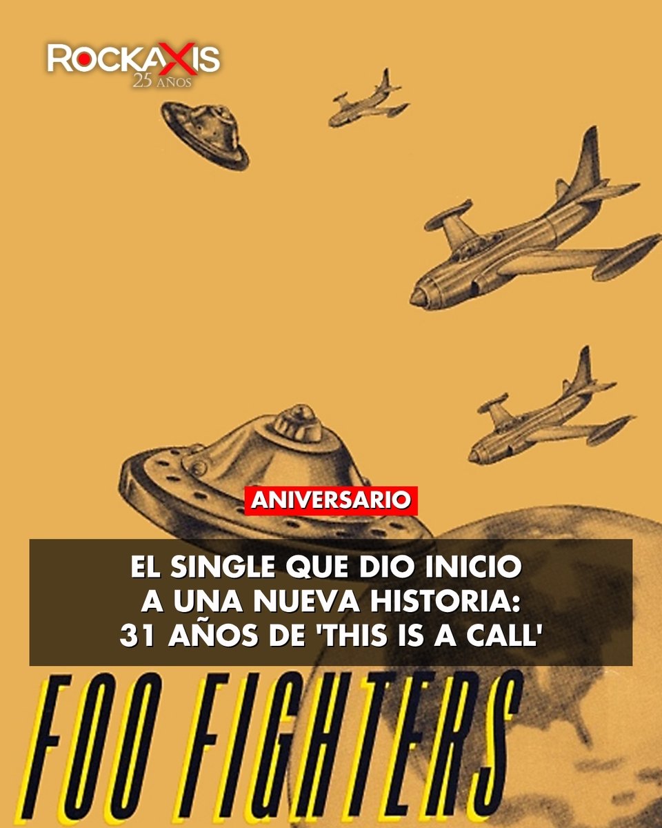 rockaxisoficial's tweet photo. 🔥 ¡El comienzo de una nueva era para Dave Grohl! 🔥

📆 El 19 de junio de 1995, Foo Fighters lanzó el single 'This Is a Call', adelanto de su álbum debut. La canción marcó el comienzo de una nueva etapa para Dave Grohl y el nacimiento de una de las bandas más importantes del rock moderno 🤩.

🔗 Conoce más aquí! 👉 https://t.co/UMBppxcpV5 

💬 ¿Cuál fue la primera canción de Foo Fighters que escuchaste? 🧐