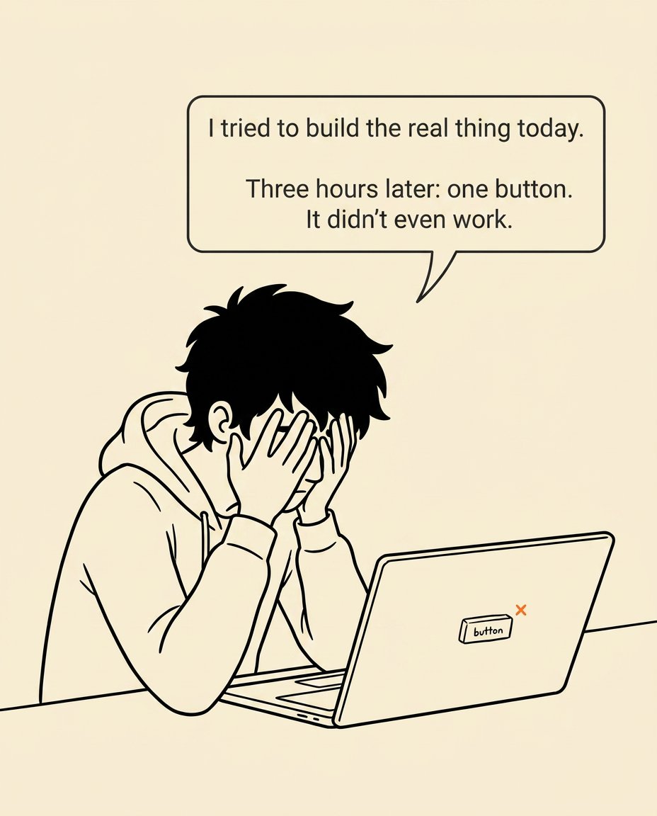 comic_coder_'s tweet photo. Day 3 - Nobody warns you that the gap between "I know what to build" and "I can actually build it" is a cliff.🤣🤣 https://t.co/wpB1dr8x1K