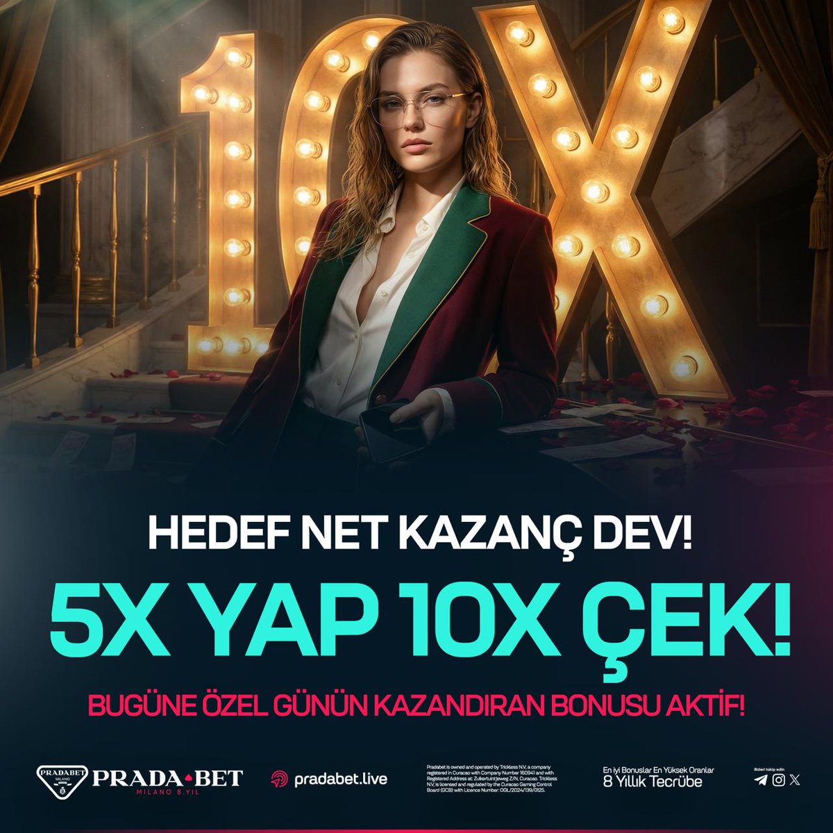 pradaexclusive1's tweet photo. 🍀  HEDEF NET, KAZANÇ DEV: 5X YAP, 10X ÇEK!

💰 1.000₺ Yatır ➔ 5.000₺ Yap ➔ 10.000₺ Çek!
💰 1.500₺ Yatır ➔ 7.500₺ Yap ➔ 15.000₺ Çek!
💰 2.500₺ Yatır ➔ 12.500₺ Yap ➔ 25.000₺ Çek!
💰 5.000₺ Yatır ➔ 25.000₺ Yap ➔ 50.000₺ Çek! https://t.co/T9AXYm6pa8