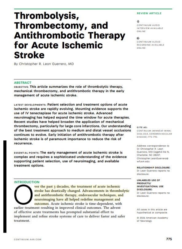 SOMELaguna's tweet photo. 🧠🩸Trombolisis, Trombectomia y Terapia Antitrombótica en el Evento Vascular Cerebral Agudo

🔰📚American Academy
of Neurology

https://t.co/F8Ir0CfHHs

Enoace a Articulo Completo👇🏻🆓✅
https://t.co/rPEDXf5xvO https://t.co/4oskIjuKtj