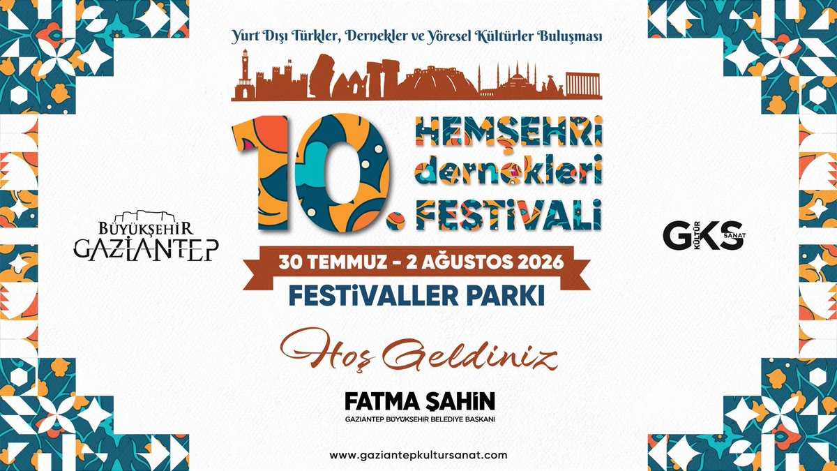 vangoluder's tweet photo. 📣 10. Hemşehri Dernekleri Festivali’nde Biz de Yerimizi Alıyoruz!

Vangölü Çevresi Eğitim, Kültür, Sosyal Yardımlaşma ve Dayanışma Derneği olarak, Gaziantep Büyükşehir Belediyesi tarafından düzenlenecek 10. Hemşehri Dernekleri Festivali’ne katılım sağlayacağımızı Gaziantep Büyükşehir Belediyesi Başkan Vekili Sayın Halil Uğur’a bildirmiş bulunuyoruz.

30 Temmuz - 2 Ağustos 2026 tarihleri arasında Festival Parkı’nda kurulacak standımız ve geleneksel kıl çadırımız ile Van kültürünü, misafirperverliğini ve kadim değerlerini en güzel şekilde tanıtacağız.

Festival süresince ulusal ve yöresel sanatçılarımız, halk oyunları (folklor) gösterileri ve birbirinden güzel kültürel etkinliklerimiz olacaktır. Ayrıca, sahne alacak ulusal sanatçımız ise şimdilik sürpriz bir isim olarak sizlerle buluşmayı bekliyor.

Geleneksel kıl çadırımızda misafirlerimizi Van kültürünün sıcaklığı ve samimiyetiyle ağırlayacak; sohbetlerimiz, ikramlarımız ve kültürel değerlerimizle unutulmaz bir buluşmaya imza atacağız.

Tüm Vanlı hemşehrilerimizi, dostlarımızı ve Gaziantepli vatandaşlarımızı standımıza bekliyoruz.

Birlikte kültürümüzü yaşatalım, birlik ve beraberliğimizi daha da güçlendirelim.

📍 Festival Parkı
📅 30 Temmuz - 2 Ağustos 2026

Vangölü Çevresi Eğitim, Kültür, Sosyal Yardımlaşma ve Dayanışma Derneği 💙

#VangölüDerneği
#HemşehriDernekleriFestivali
#Gaziantep
#VanKültürü
#VanlılarGaziantepte