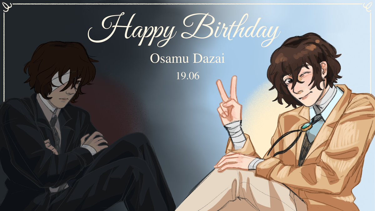gghiyrx's tweet photo. happy birthday to the silliest dummy 🩵

#dazai #bsd https://t.co/kqyEbdXP97