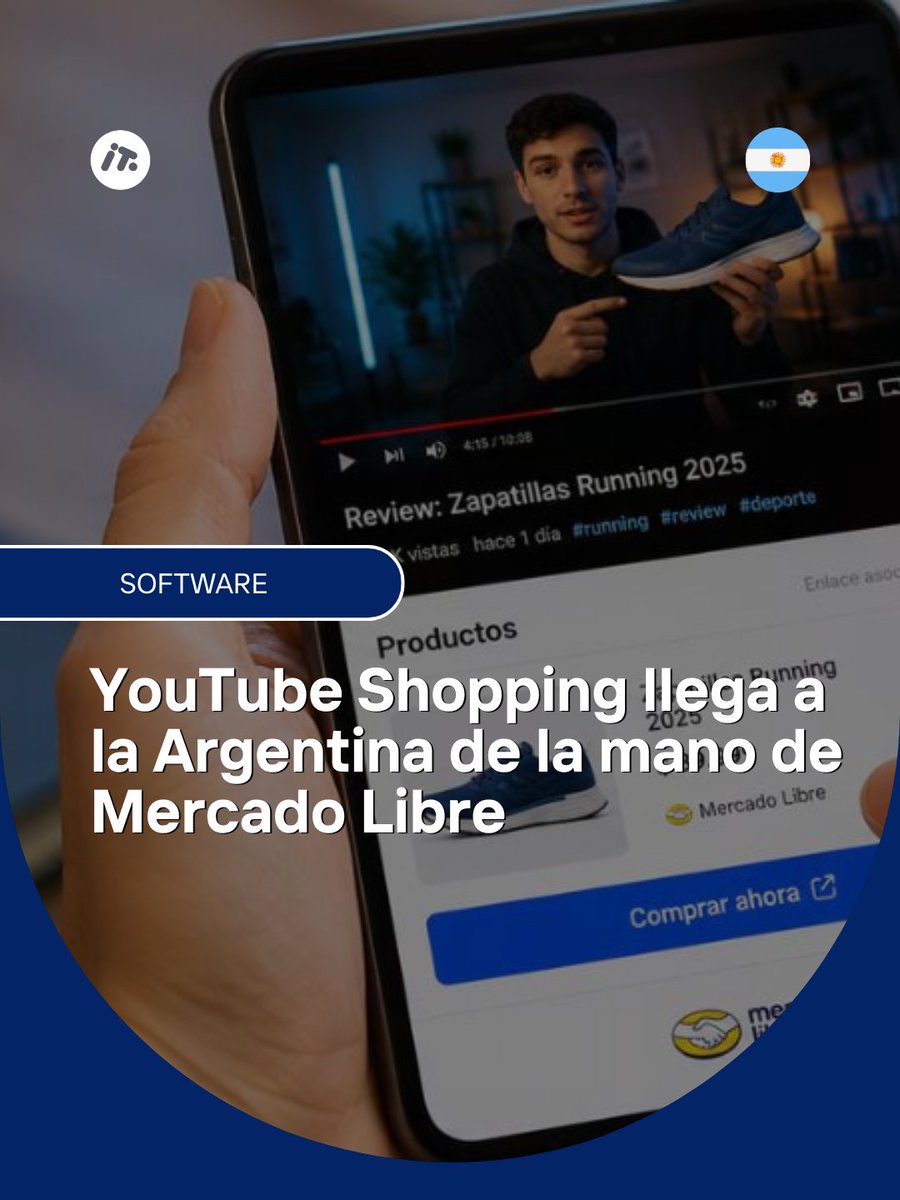 ITSitio's tweet photo. 🛍️ YouTube Shopping llega a Argentina de la mano de Mercado Libre.

La integración permitirá que creadores y marcas conecten contenido, productos y compra en una experiencia más directa.

🔗Lee la nota en nuestra web:
https://t.co/Y60dvGpRL8

#Ecommerce https://t.co/XAuBDn7VwS