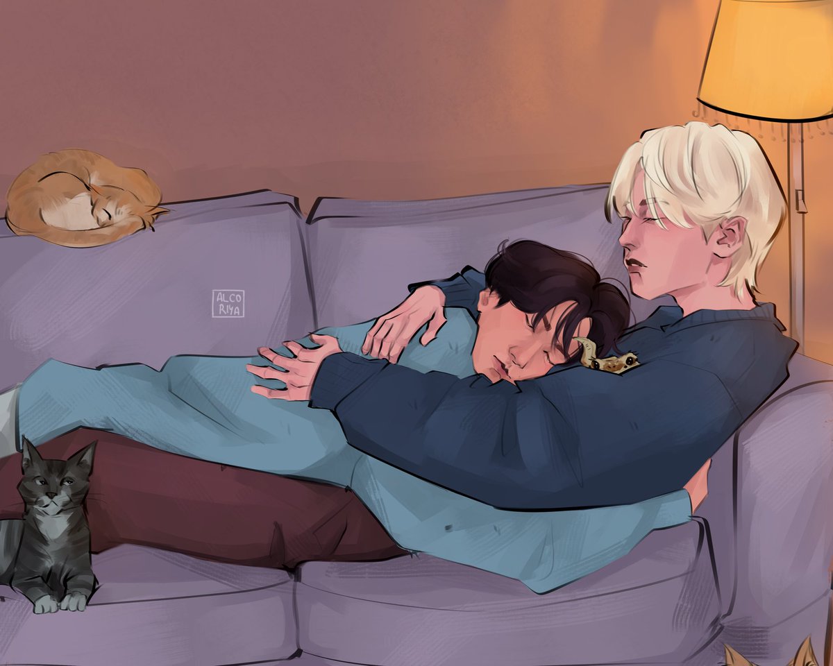 alcoriyashi's tweet photo. family 🐈🦎💕

#fanart #minsung #leeknow #han #straykids https://t.co/P68VdfZ51u