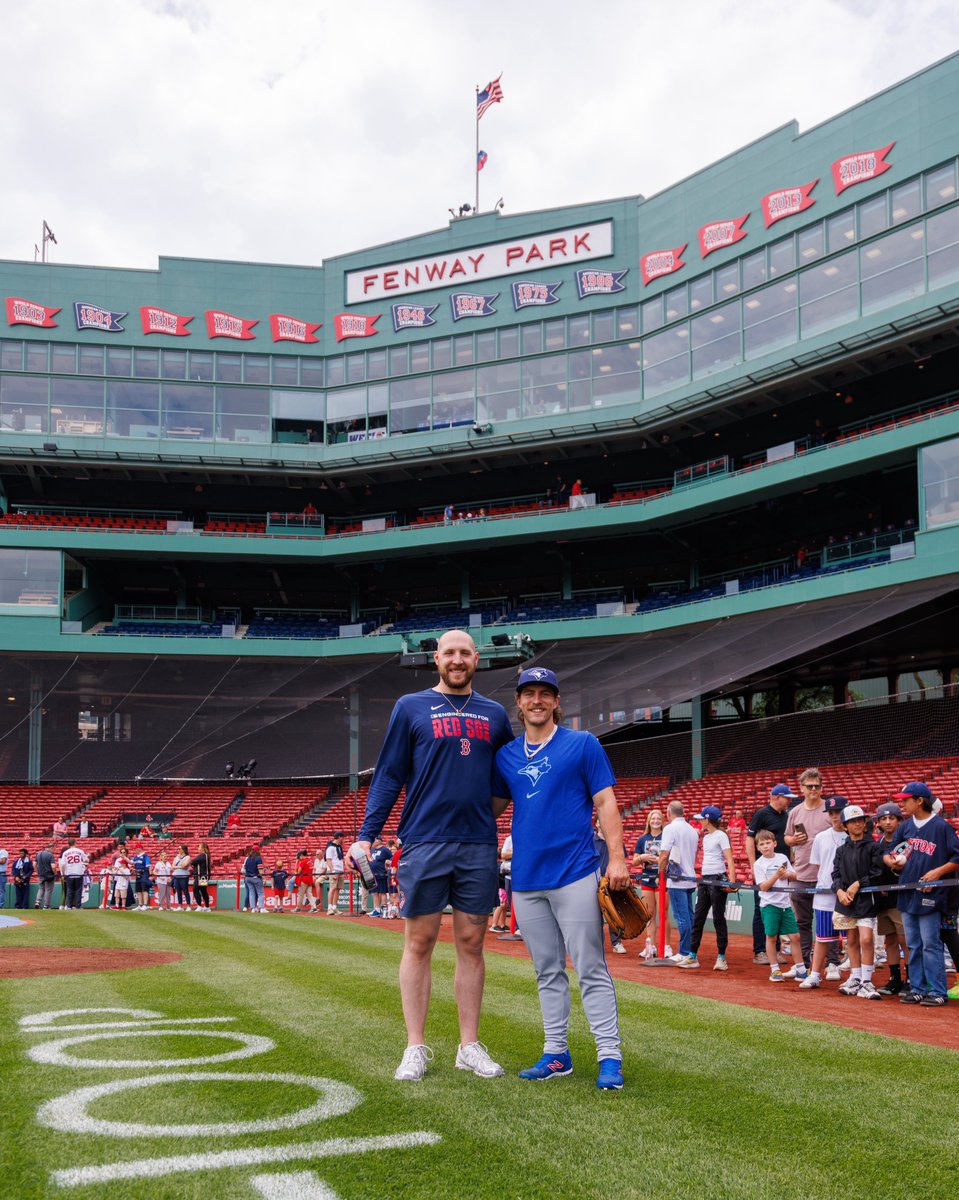 BlueJays's tweet photo. Pitchers Garrett Crochet and Chad Dallas were roommates and became close friends at the University of Tennessee! 

Yesterday, they shared a Major League field for the very first time 🤝 https://t.co/wDRiz0tIfo