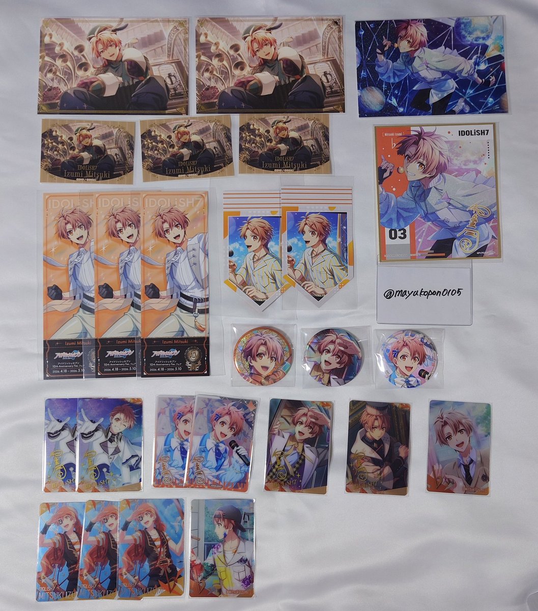 mayukopon0105's tweet photo. 【交換】アイドリッシュセブン アイナナ

譲︰画像1〜12
求︰千(同異種)、ナギ、トウマor定価＋送料

・千以外は友人分です
・郵送または7/4池袋手渡し
・譲渡の場合はキャラ毎のみ
どうぞよろしくお願いいたします。 https://t.co/bAOm6XylUi