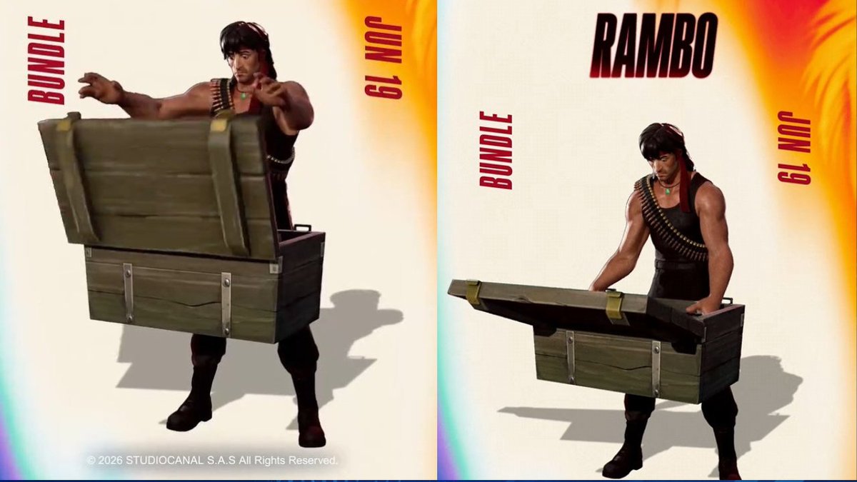 iamdocky's tweet photo. NEXT SHOPS #Fortnite

- Rambo Skin: TONIGHT
- Animated Dads Skin: TONIGHT
- Nascar Next Gen Chevrolet Camaro Car Body: June 20
- Dave The Diver Dave Skin: June 25 https://t.co/lbx8o6umGp