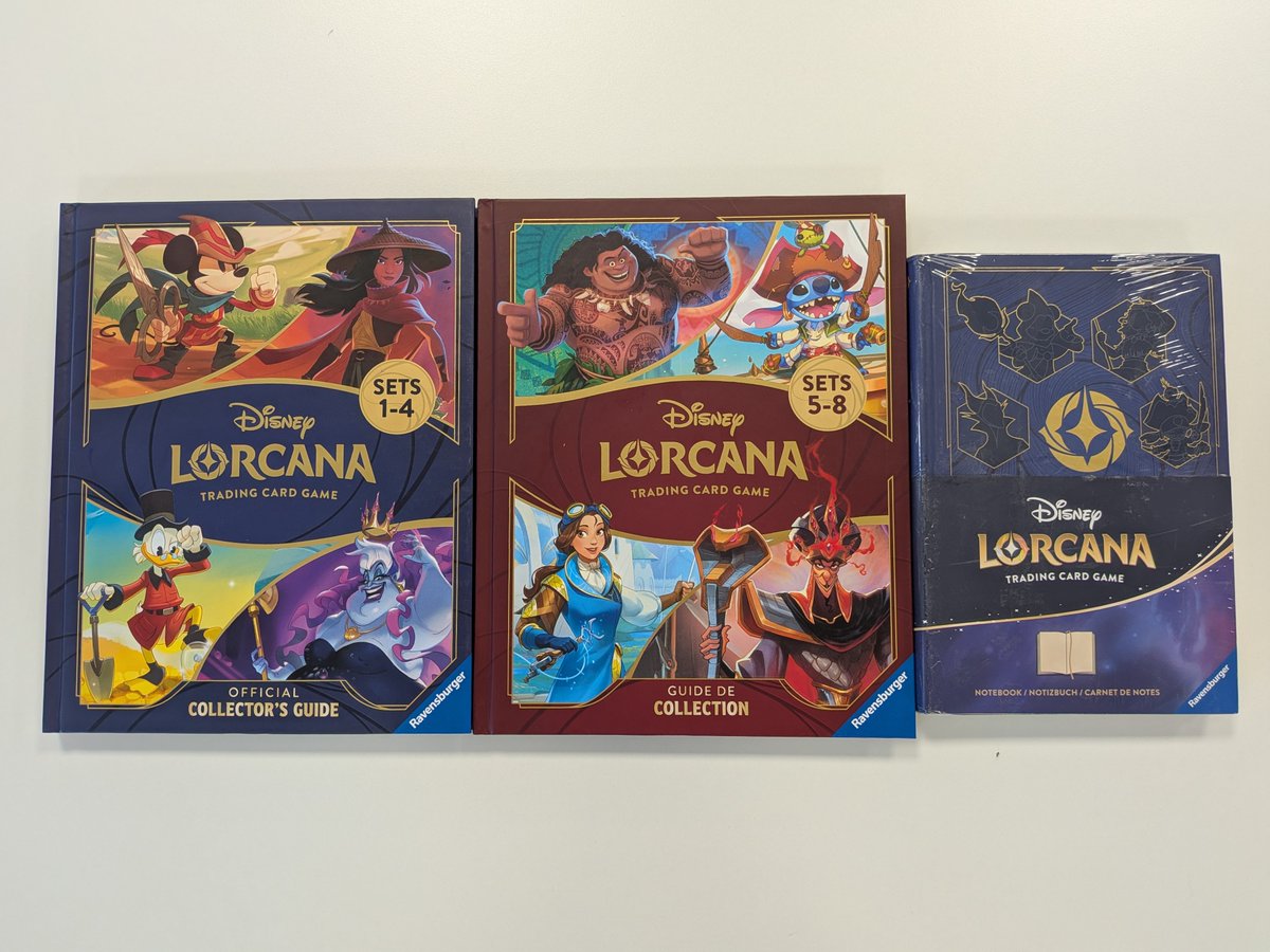 LaGuildeAB's tweet photo. Les guides de collection chapitre 1 à 4,  5 à 8 (fr et eng), et le carnet de notes Lorcana sont arrivés https://t.co/YudoEYYTp0