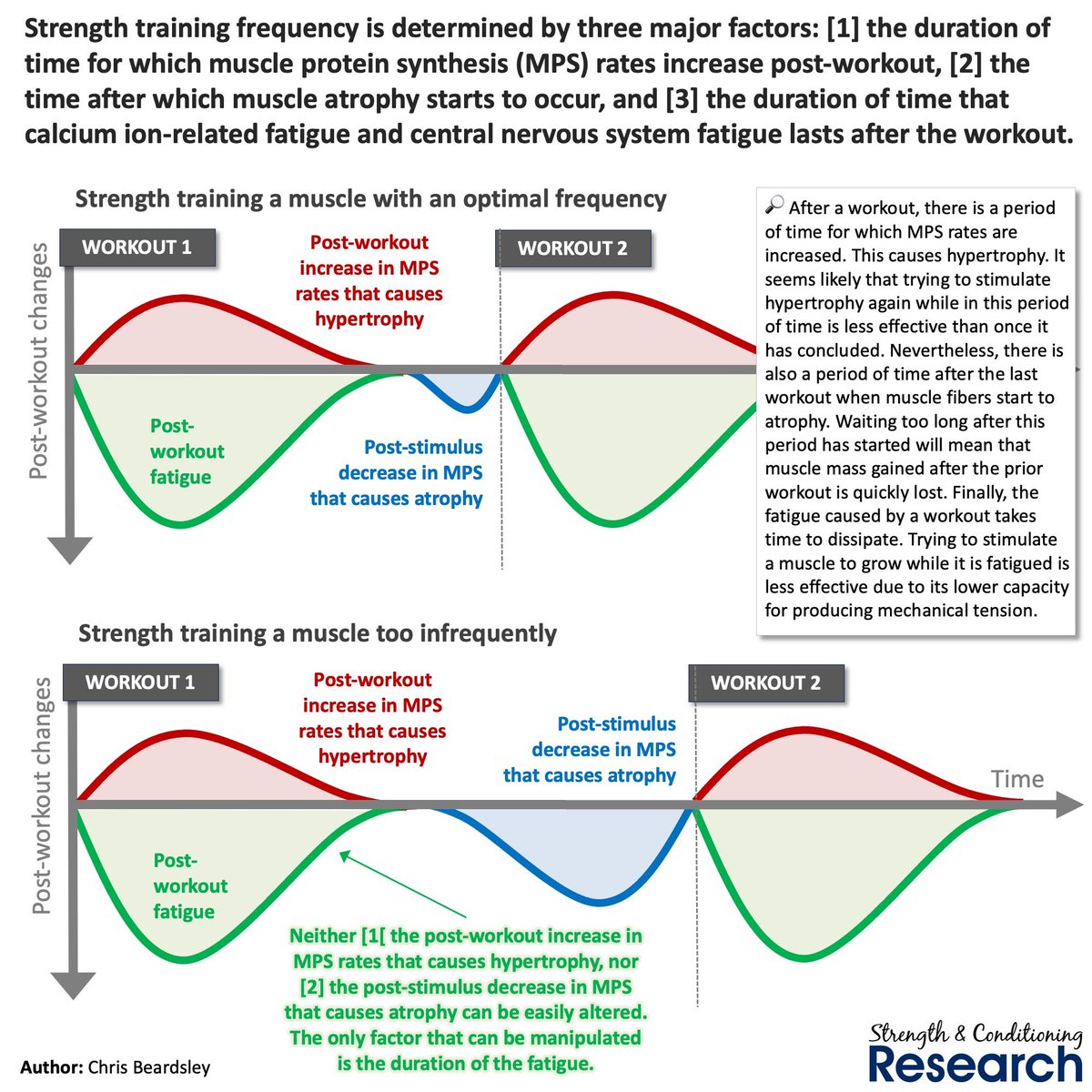 DeanTTraining's tweet photo. Training a muscle group…

1x per week = 80% of best possible gains

2x per week = 95-100% of best possible gains (WITH a margin of safety)

3x per week = 95-100% of best possible gains (WITHOUT a margin of safety)

4x per week = overkill

Very simple concept, folks! https://t.co/31B7VEIFDc