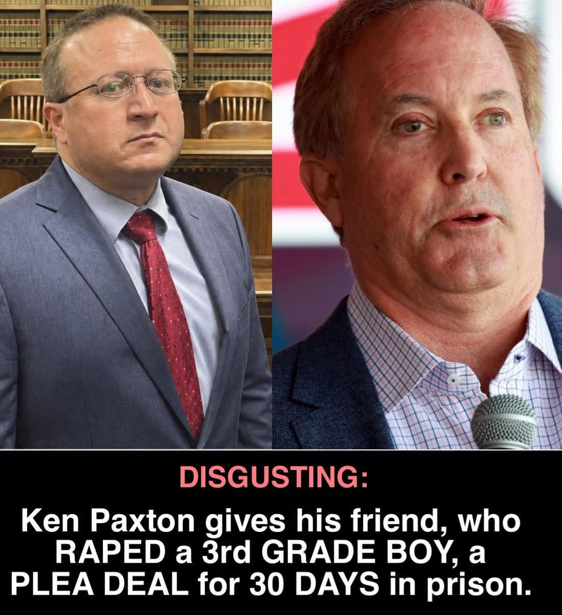 MarkleResists's tweet photo. @KenPaxtonTX Ken Paxton pardoned his friend who had anally raped a six year old boy.
THAT IS ALL YOU NEED TO KNOW.  😡😡😡 https://t.co/CH7qPAEfNk