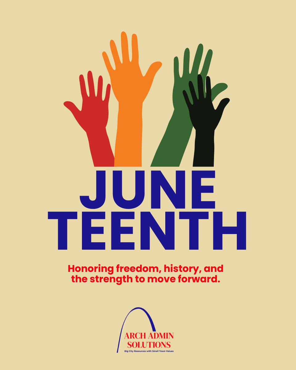 BeaconVirtual's tweet photo. At Arch Admin Solutions, we value purpose, service, and building strong foundations for growth. As we observe Juneteenth, we join in honoring its significance and the ongoing pursuit of opportunity, respect, and freedom for all.

#smallbusinessowner #smallbusinessva https://t.co/MD8ANGkx0N