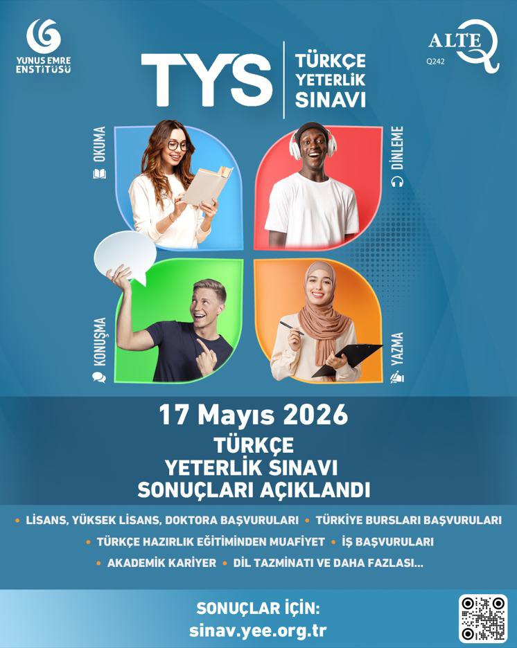 yeerusya's tweet photo. 🇹🇷 17 Mayıs 2026 tarihinde uygulanan Türkçe Yeterlik Sınavı (TYS) sonuçları açıklandı! Sonuçları https://t.co/BPg9hb7IlF  adresinden öğrenebilirsiniz.

#TYS
#TürkçeBirleştirir
#YunusEmreEnstitüsü https://t.co/qf71jNEtvA