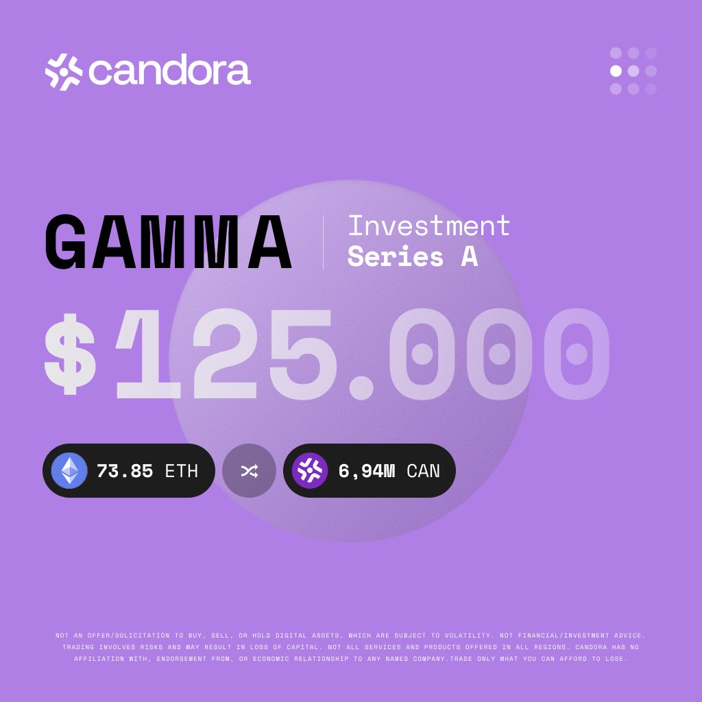 candora_io's tweet photo. The First Gamma Slot Has Been Secured.

Our Series A Strategic Round now has only 3 of the 4 Gamma allocations remaining.

Gamma is designed for strategic participants seeking a larger allocation and closer involvement in Candora's growth as we continue building the exchange and broader ecosystem.

Apply to participate 👇
https://t.co/9PloddjJn2