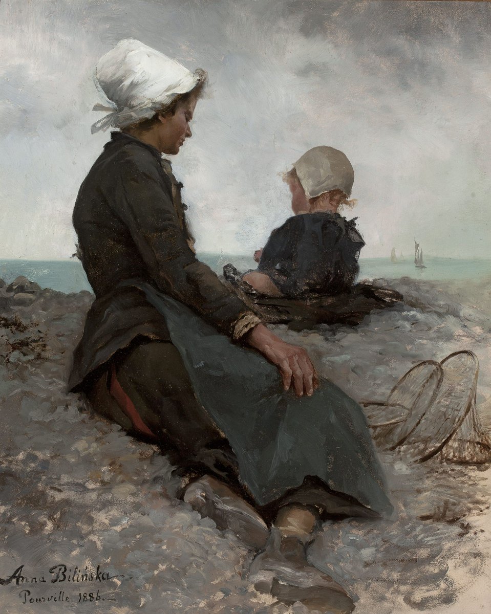 DailyClassicArt's tweet photo. Anna Bilińska-Bohdanowicz - "At the seashore" (1886) https://t.co/6YM4JmYzTC
