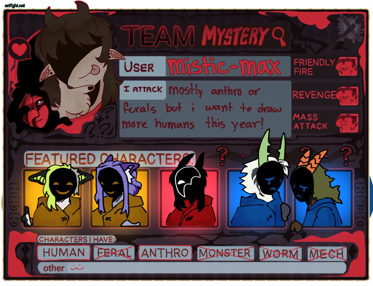 Mistic_Max's tweet photo. Im on art fight again!! Six years in a row and am very excited for three teams this year.
https://t.co/NDcxJW9ixn https://t.co/bR3VnfGk5S