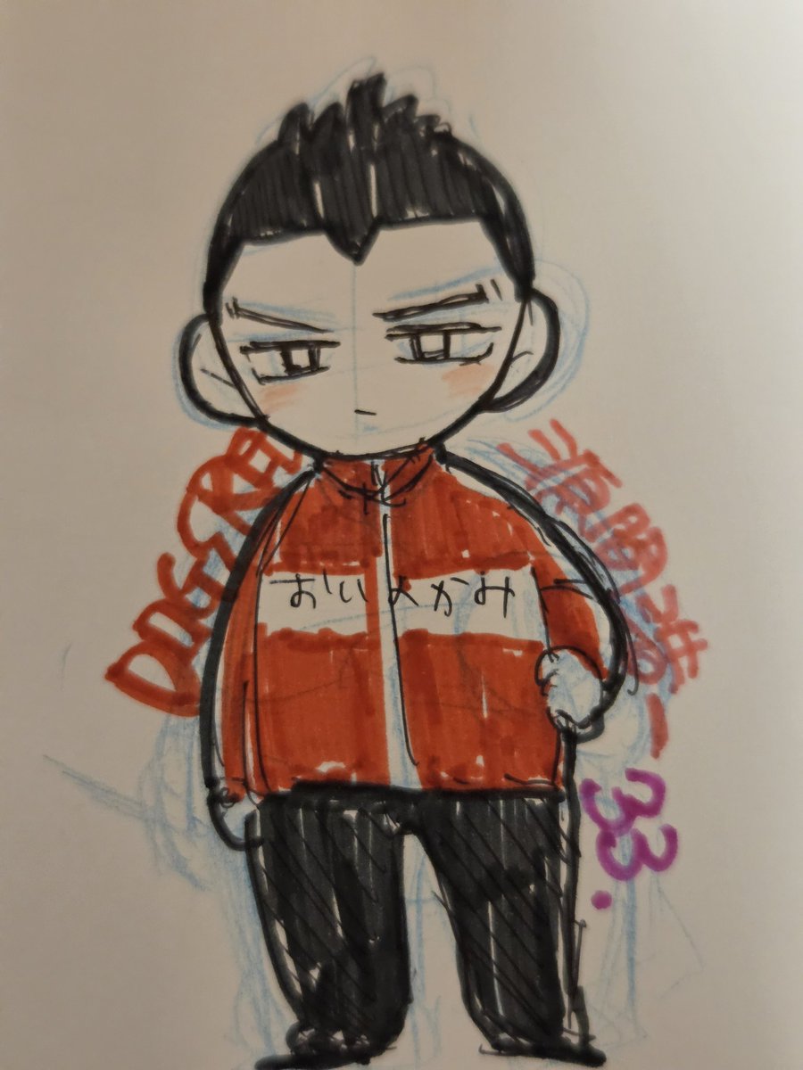 ynt_chan's tweet photo. ｺｰｲﾁ表情もポーズもわからんすぎ。（何も見ずに描くのでジャージすら分からず描いてる愚か者すぎ） https://t.co/thw1Ofk9QZ