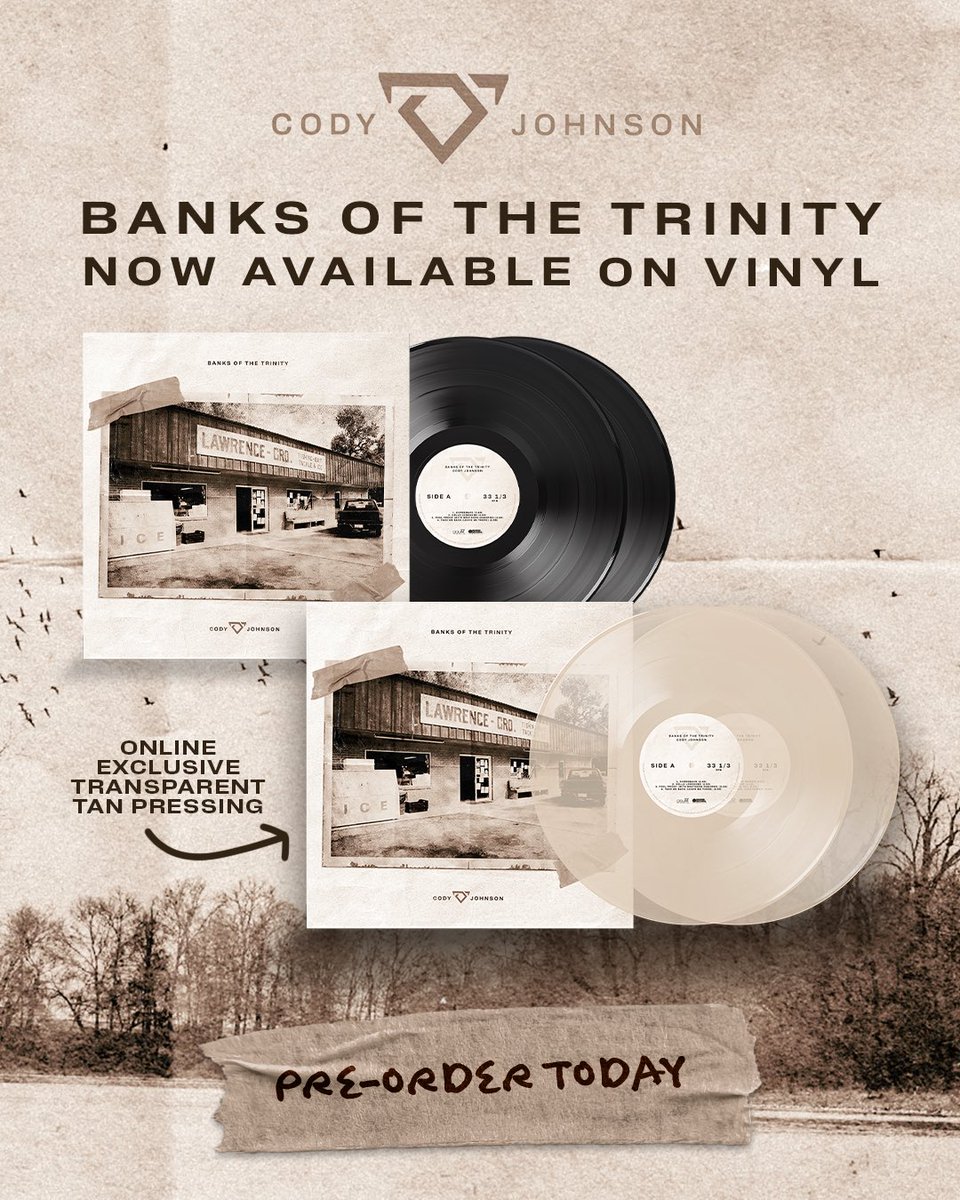 codyjohnson's tweet photo. One week until Banks Of The Trinity. Can't wait for y'all to hear this record. If you haven't already, check out the three vinyl editions available for pre-order and grab your favorite. https://t.co/bB6k1x6dDk https://t.co/a7IBmOsLJo