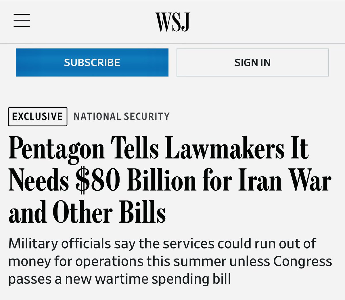 RonFilipkowski's tweet photo. The cost of Trump’s War to taxpayers, like everything else Trump does, continues to go up far above original estimates. The guy who bankrupted multiple business now has an unlimited amount of money to play with thanks to congressional Republicans. https://t.co/u9RRKZpEhG