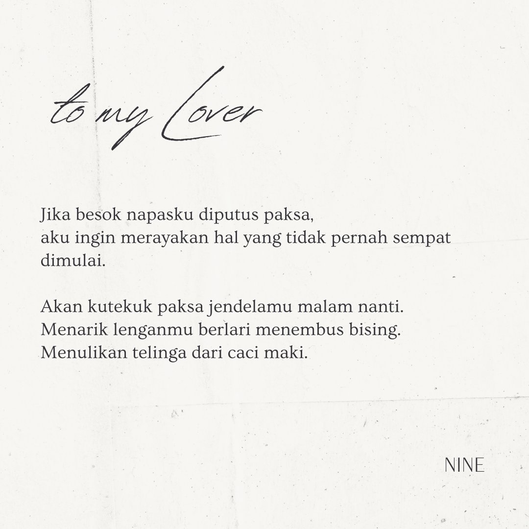 maltarumi's tweet photo. "𝐀𝐤𝐬𝐚𝐫𝐚 𝐒𝐞𝐤𝐚𝐫𝐚𝐭 𝐝𝐢 𝐁𝐚𝐥𝐢𝐤 𝐋𝐞𝐧𝐬𝐚"
Krist Singto Epistolary
#WriteYouAgain

Beberapa waktu sebelum deru mesin mobil menghancurkan ingatan, Nine diam-diam menyelipkan surat ke dalam buku Chat. Berisi sebuah harapan, perayaan sebelum kematian. https://t.co/UiL8gENT4x