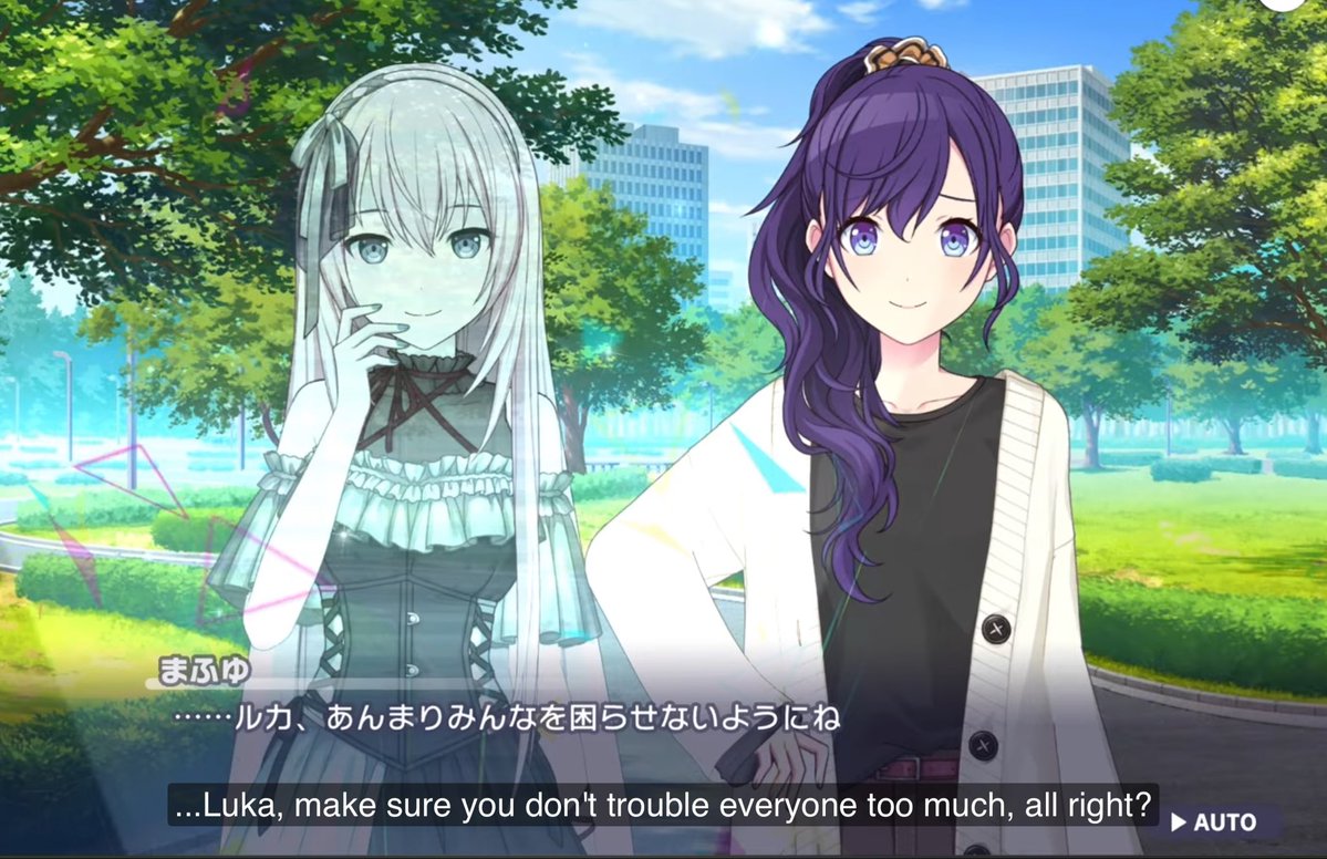 catmizus's tweet photo. i like how when mafuyu had to introduce niigo luka to everyone she was asking her to behave because she knows how she is and then luka starts going on a long tangent on how she likes conflict and to observe it because she likes the ripple effect and how the chaos creates beauty https://t.co/bKzHIjEPom
