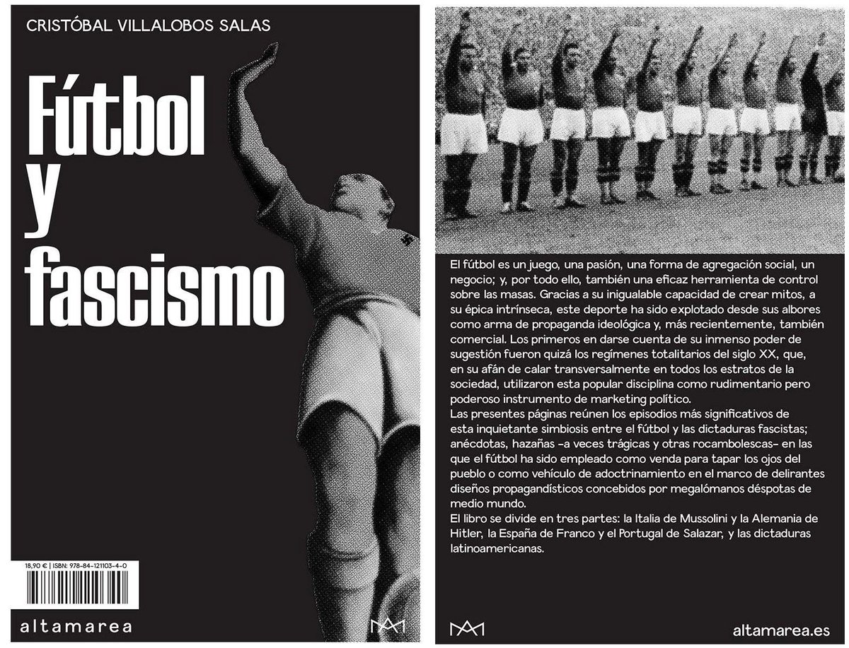 smsociologia's tweet photo. Mussolini, Hitler, Franco y dictaduras latinoamericanas utilizaron el futbol como arma ideológica. Por su capacidad de crear mitos y su épica intrínseca, este deporte ha sido explotado como herramienta de control de masas por su potencial para calar múltiples estratos sociales. https://t.co/DtKwwa5acl