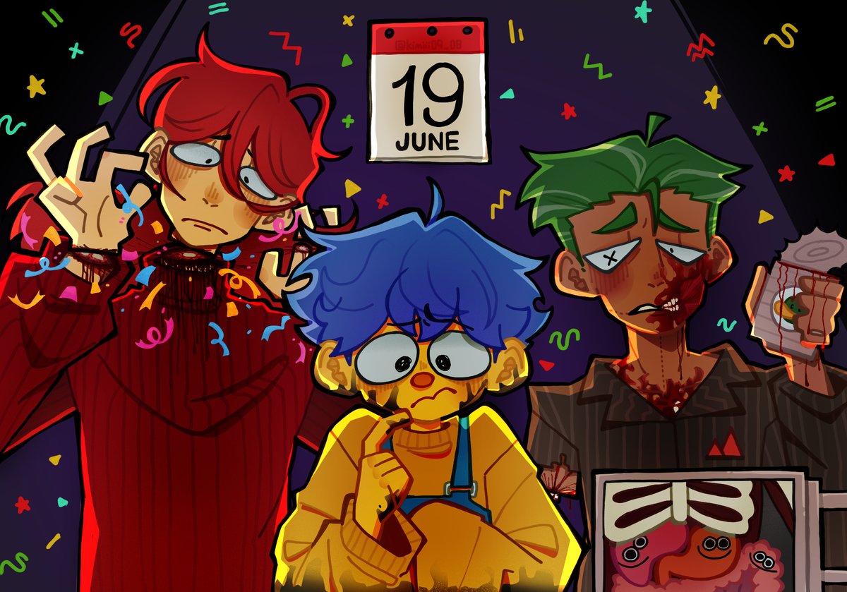 Kimiii09_08's tweet photo. GUYS!
IS JUNE 19!!!!❤️💛💚
#DHMIS #DontHugMeImScared #dhmisfanart https://t.co/KN6OwxmplN