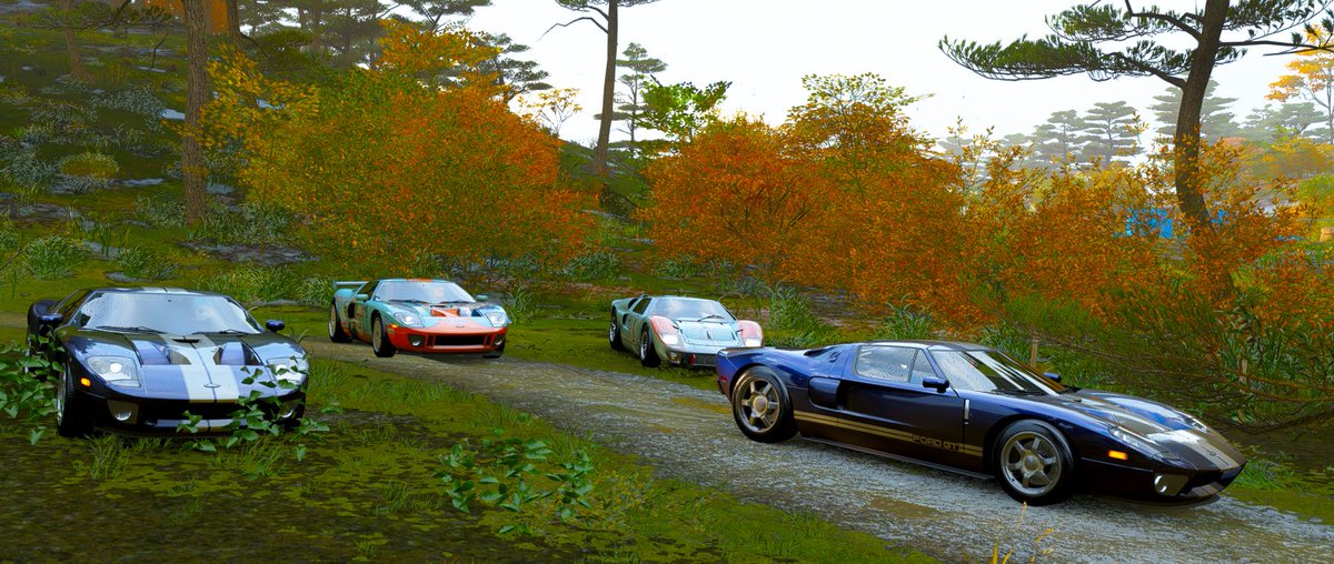 IslesKitsu's tweet photo. The Ford GT gang up in Horizon Japan!

#vtuber #cars #fh6 https://t.co/CA8jL65P8T